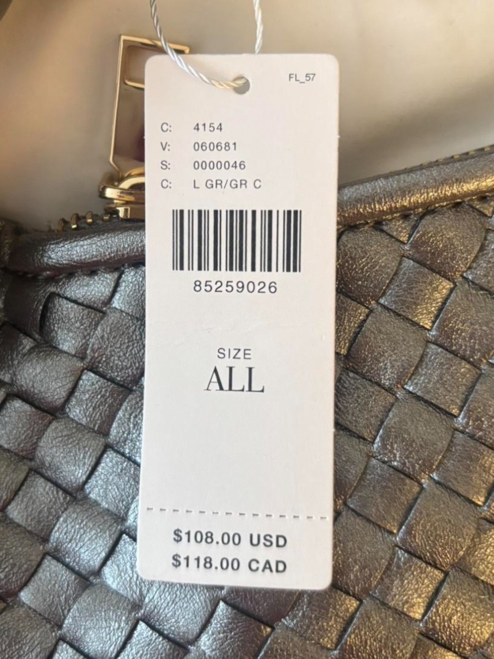 Anthropologie Melie Bianco Mini Brigitte Satchel metallic Gray-NWT - Picture 4 of 11